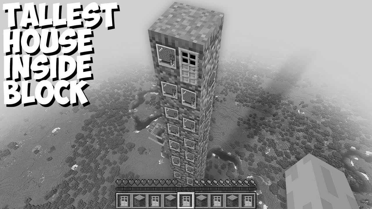  BUILD HOUSE inside most TALLEST BLOCK in Minecraft !  WHO LIVE THIS HOTEL !