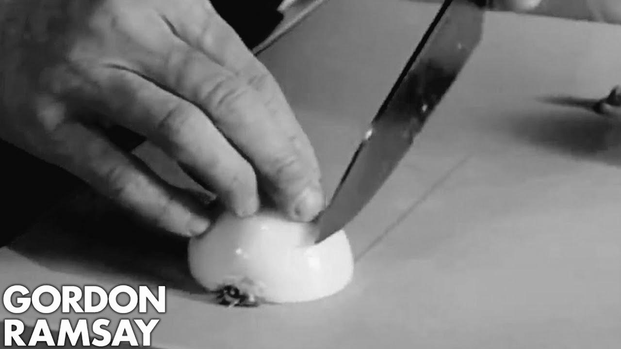 How To Finely Chop An Onion |  Gordon Ramsay